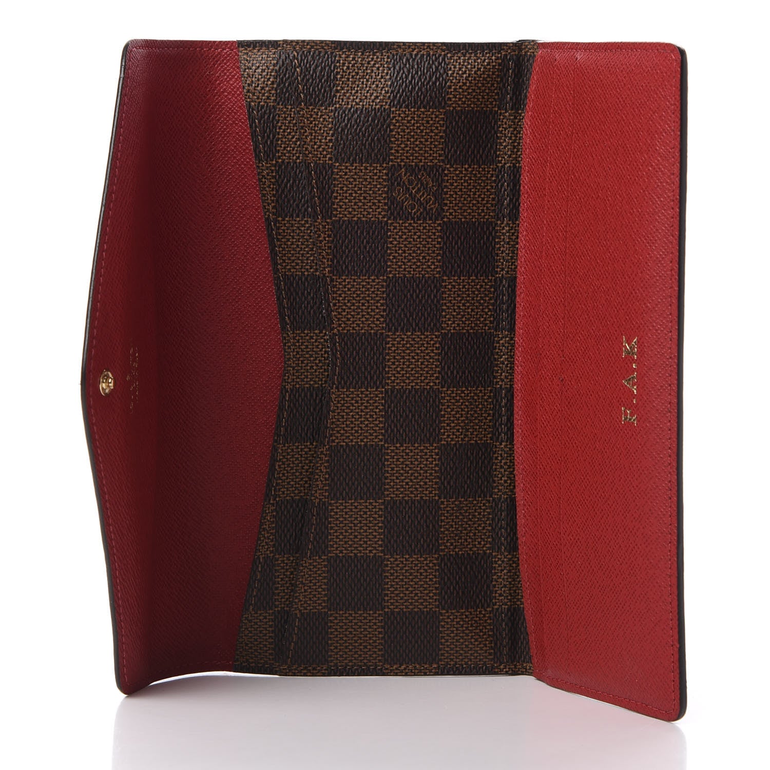 Louis Vuitton Damier Ebene Josephine Wallet Red 5 of 12
