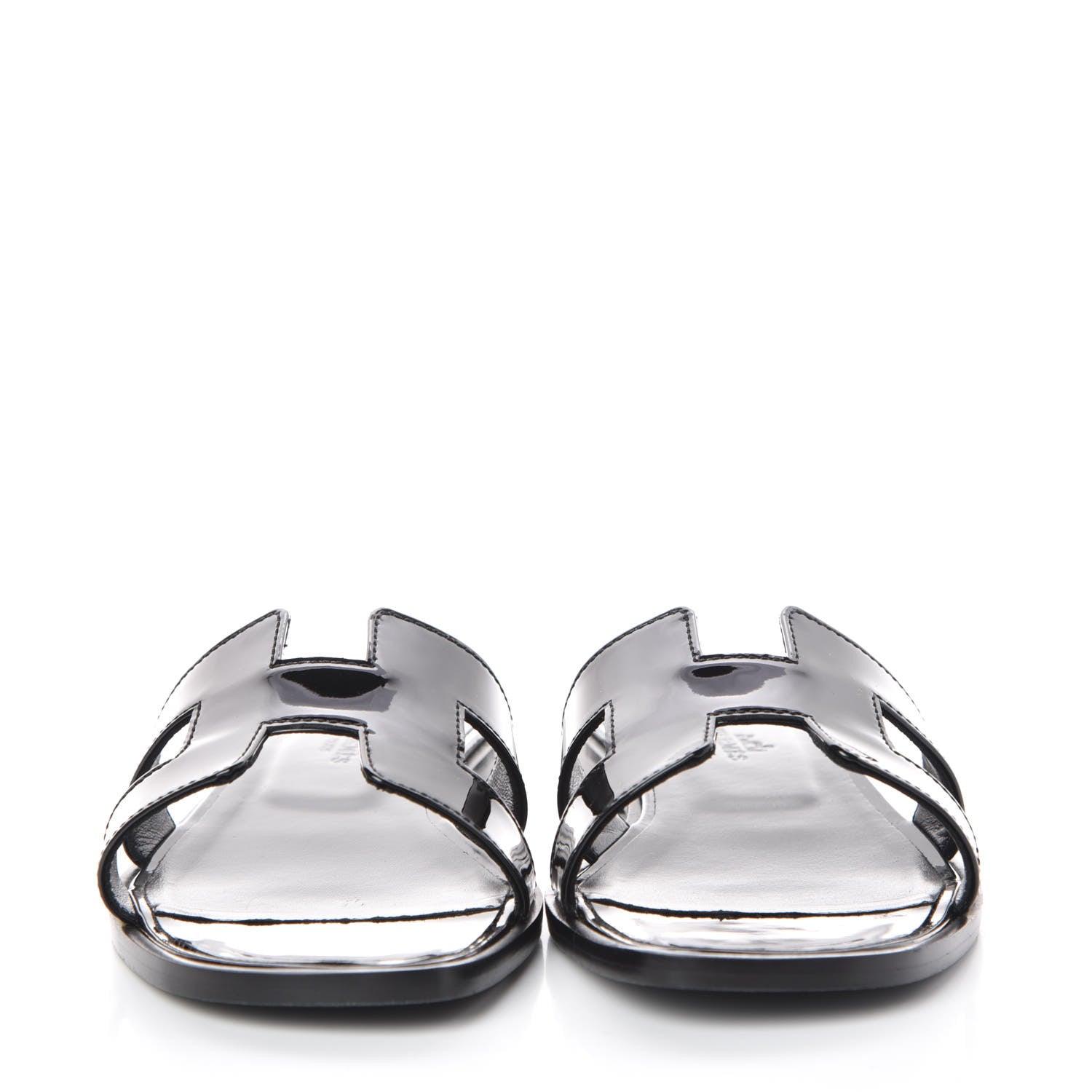 Hermes Patent Oran Sandals 37.5 Black 2 of 12