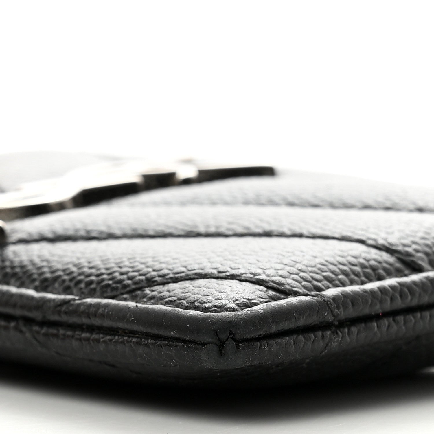 Saint Laurent Grain De Poudre Matelasse Chevron Monogram Credit Card Case Black 10 of 10