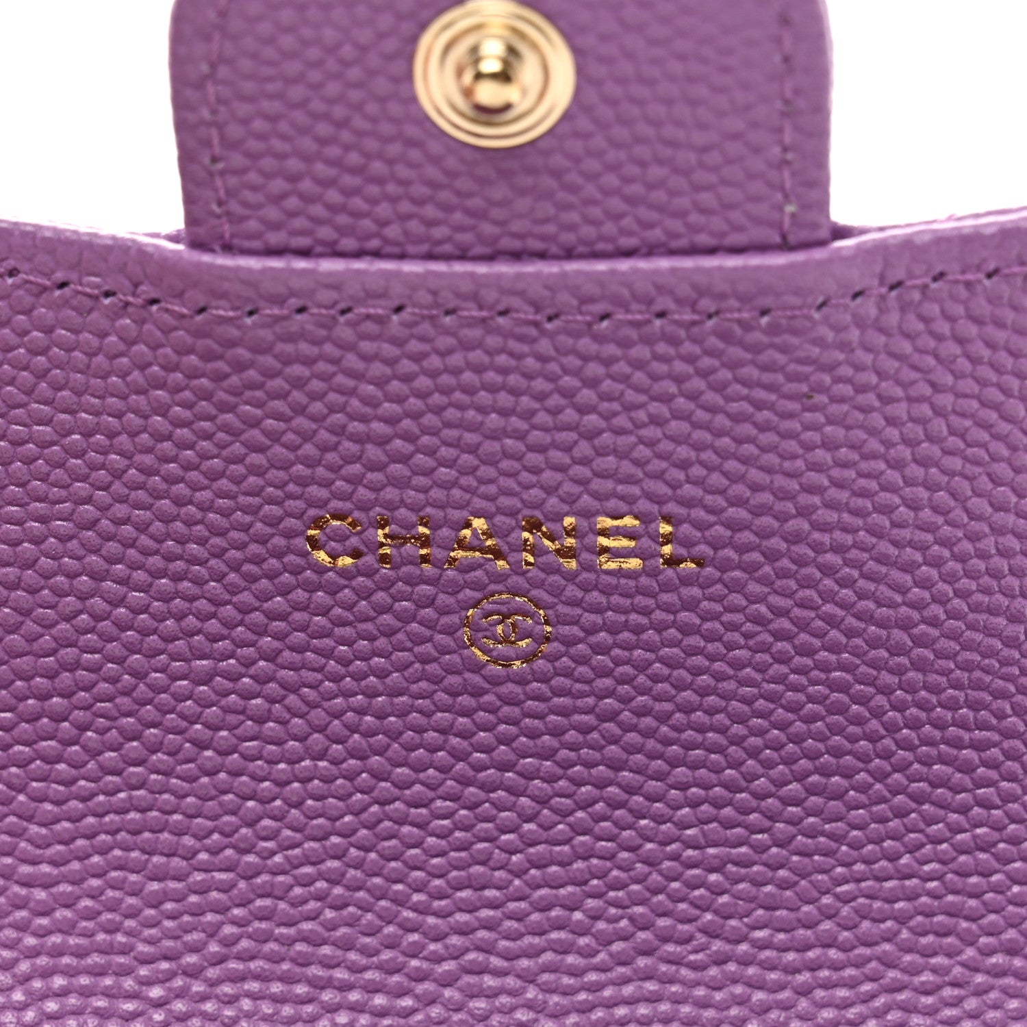 Chanel Caviar Quilted Flap Card Holder Wallet Purple 7 of 10