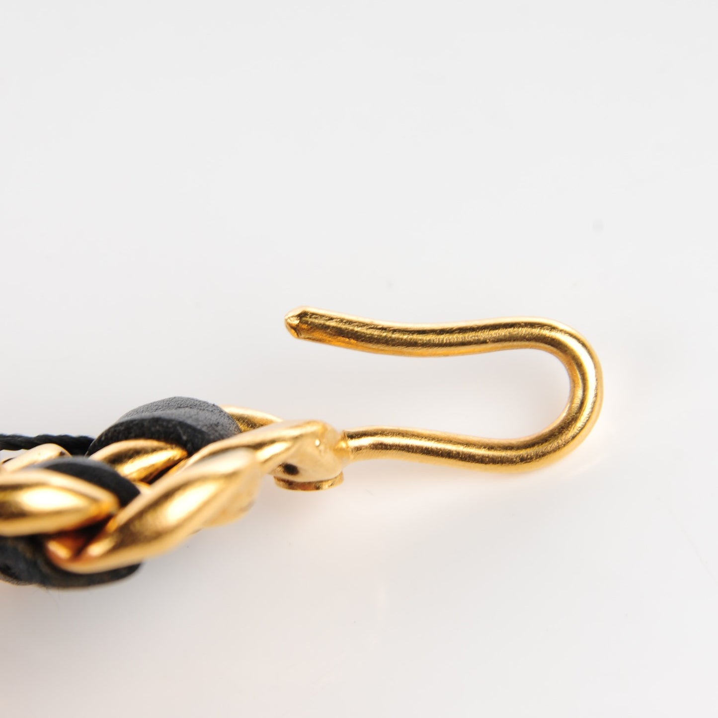 Lambskin Chain CC Medallion Belt Black Gold