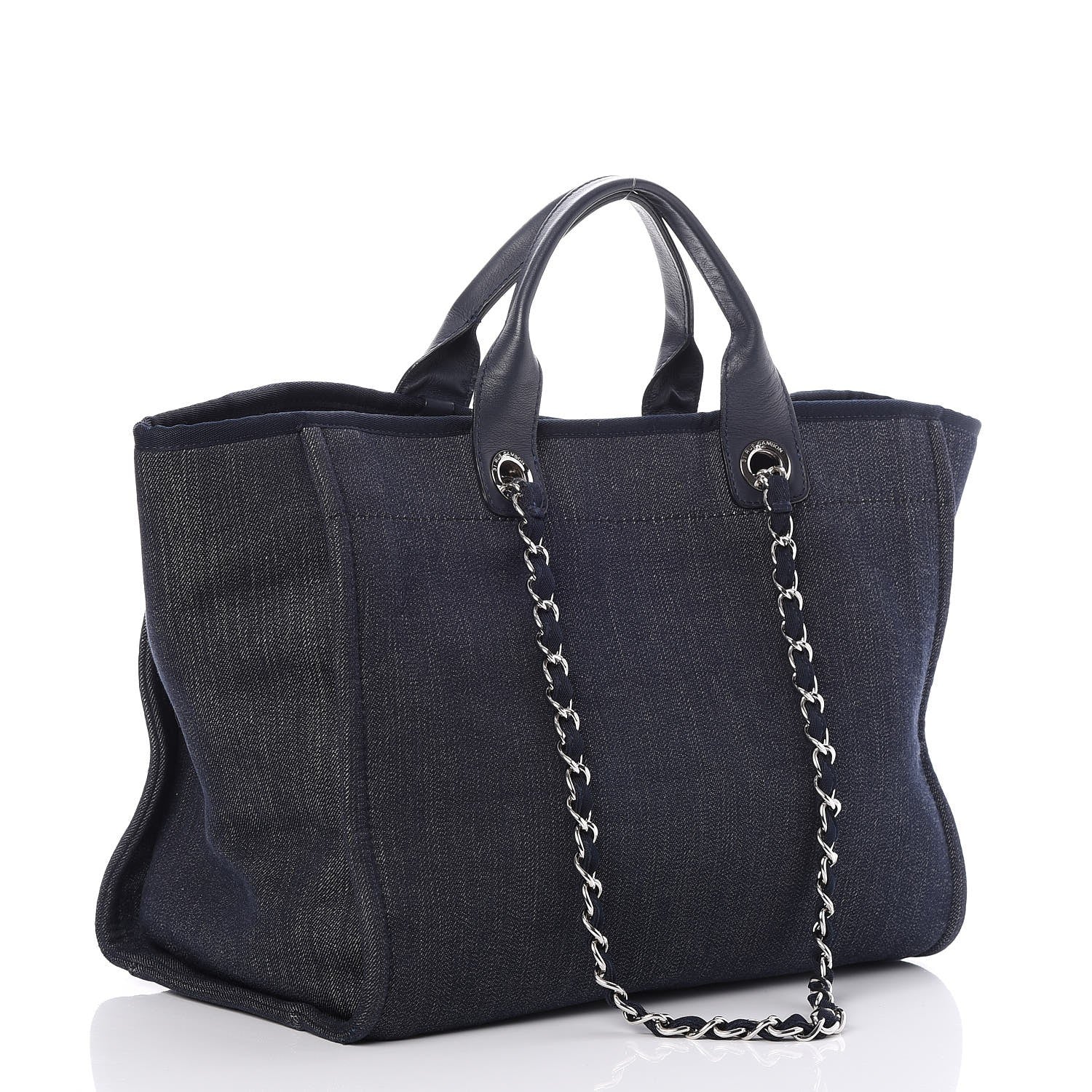 Chanel Denim Large Deauville Tote Dark Blue 3 of 7