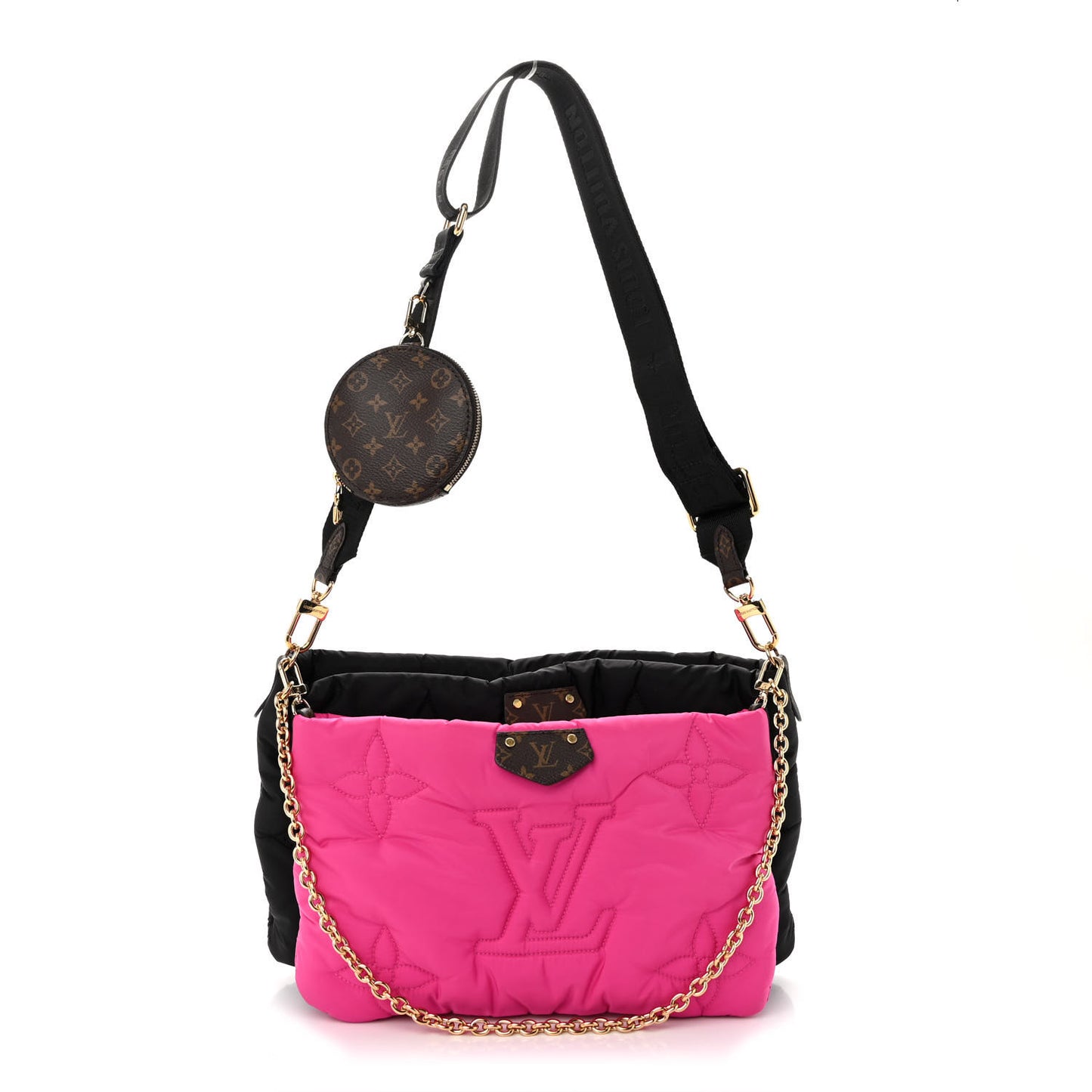 Econyl Monogram Pillow Maxi Multi Pochette Accessories Black Fuchsia