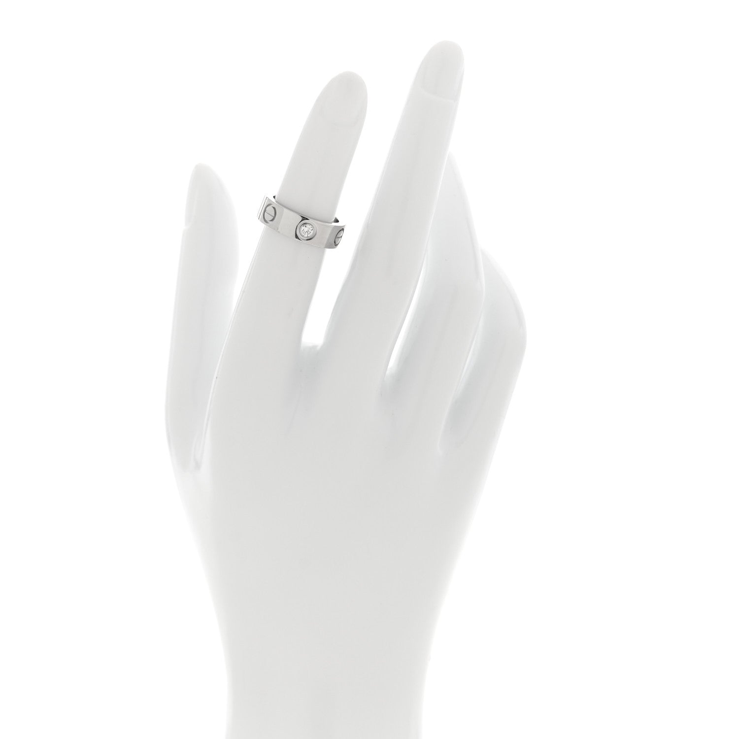 Cartier Platinum Diamond 5.5mm LOVE Ring 46 3.75 2 of 4