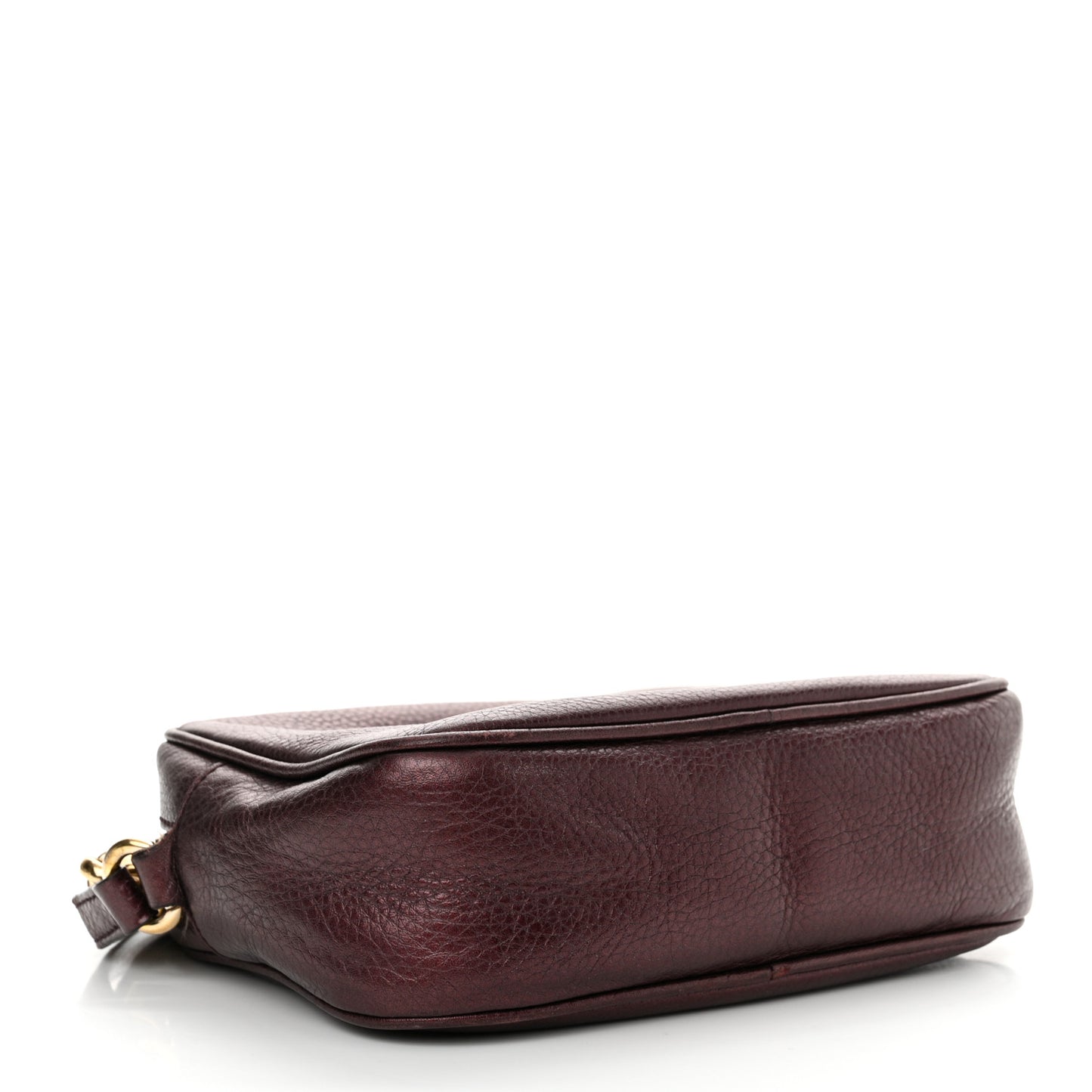 Metallic Pebbled Calfskin Small Soho Disco Bag Burgundy