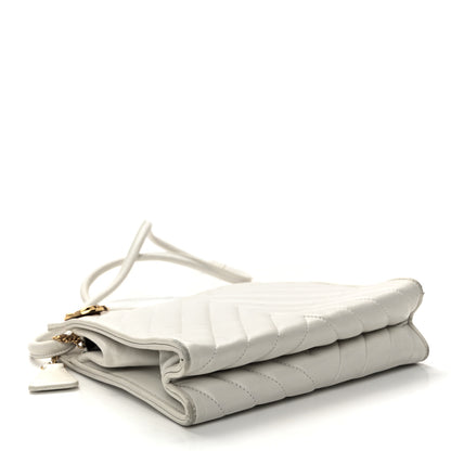 Chanel Lambskin Chevron Quilted CC Shoulder Bag White 4 of 10