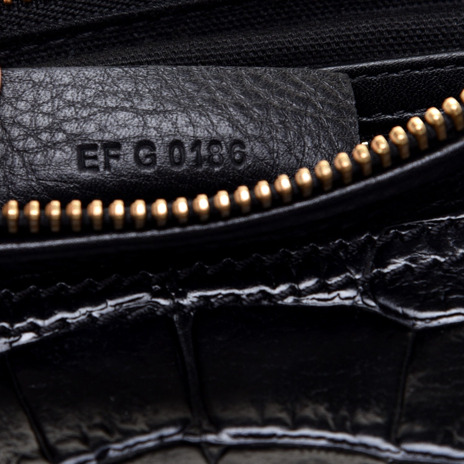 Givenchy Calfskin Crocodile Embossed Small Pandora Black 9 of 10