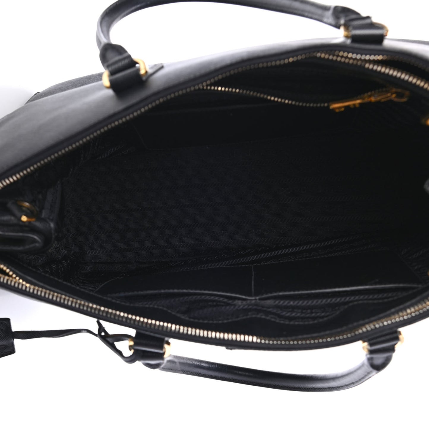 Saffiano Medium Galleria Double Zip Tote Black