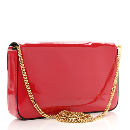 Fendi Vitello Vernice Mou F is Fendi Envelope Wallet on Chain with Pouches Rosso Cardinale 3 of 10