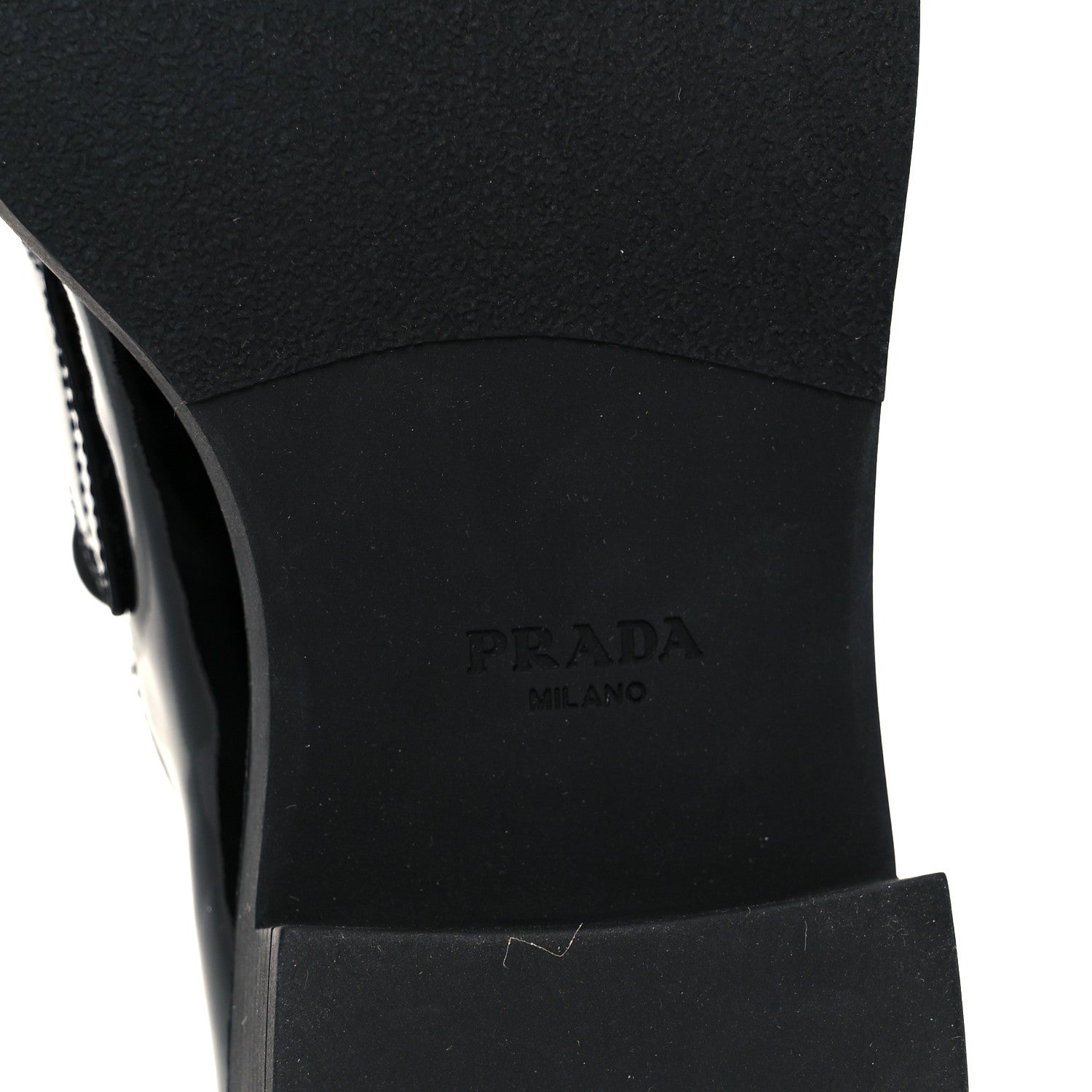 Prada Vernice Metal Triangle Logo 50mm Loafers 39.5 Black 8 of 9