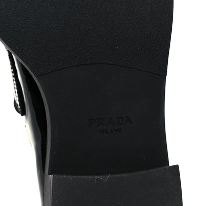 Prada Vernice Metal Triangle Logo 50mm Loafers 39.5 Black 8 of 9