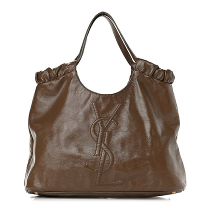 Saint Laurent Patent Calfskin Belle de Jour Cabas Tote Camel 1 of 7