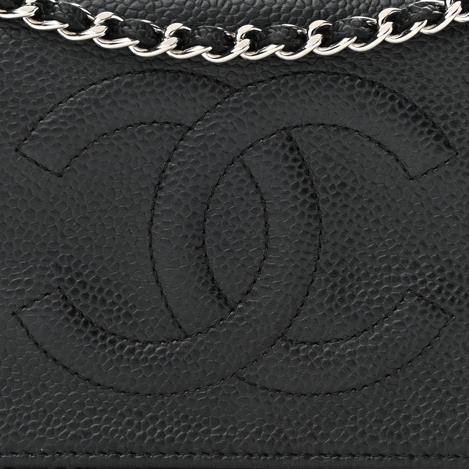 Chanel Caviar Timeless CC Wallet On Chain WOC Black 9 of 20