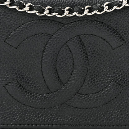 Chanel Caviar Timeless CC Wallet On Chain WOC Black 9 of 20