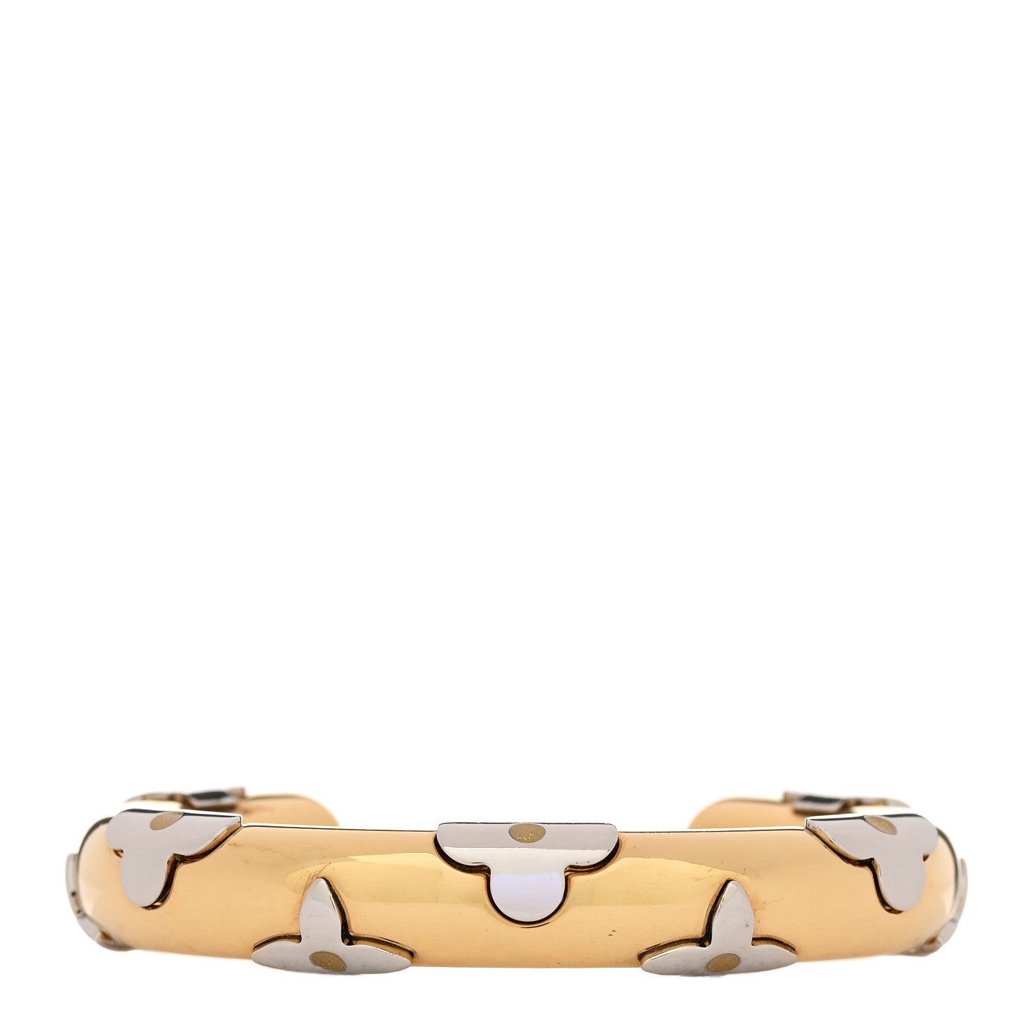 Louis Vuitton Brass Monogram Flower Cuff S Gold 1 of 3