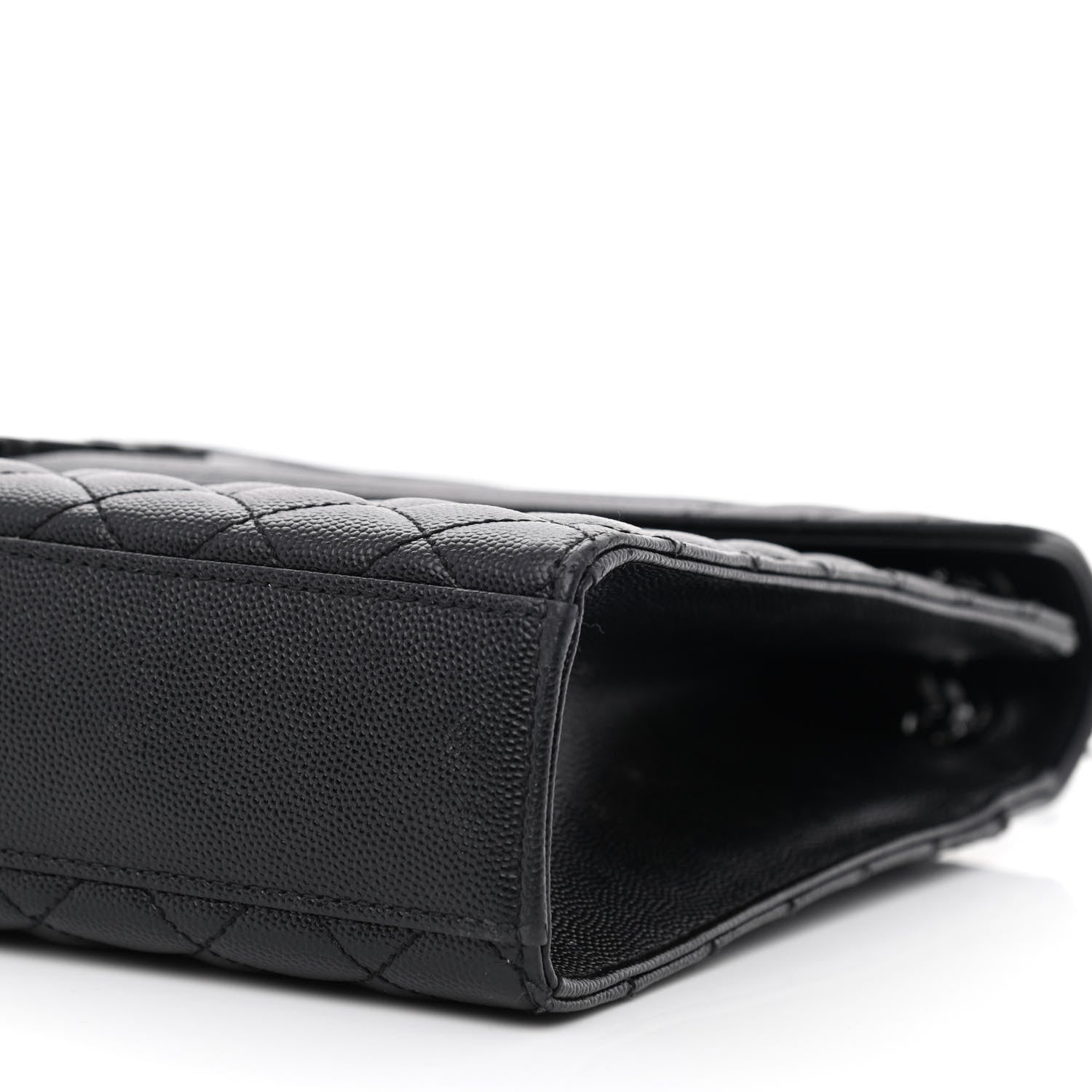 Saint Laurent Grain De Poudre Textured Mixed Matelasse Large Triquilt Monogram Monochrome Satchel Black 10 of 11