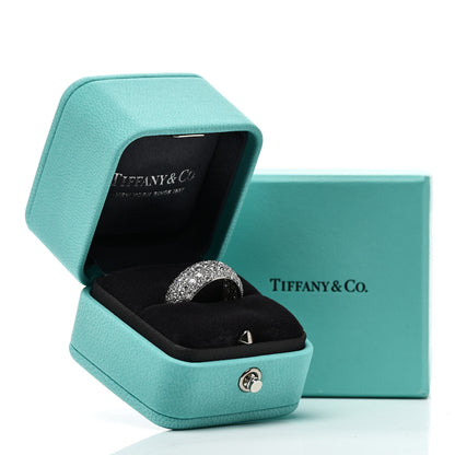 Tiffany Platinum Diamond Wide Soleste Band Ring 53 6.5 5 of 5
