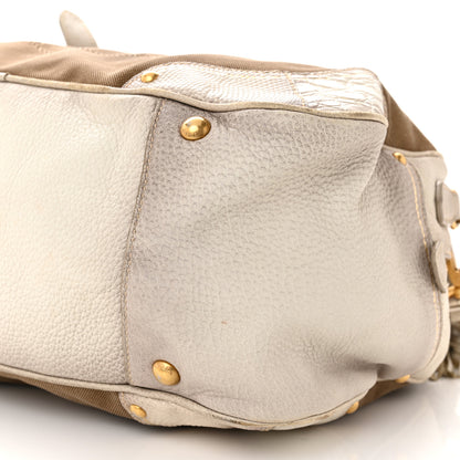 Prada Jacquard Logo Cervo Fringe Bowler Corda Talco 12 of 25