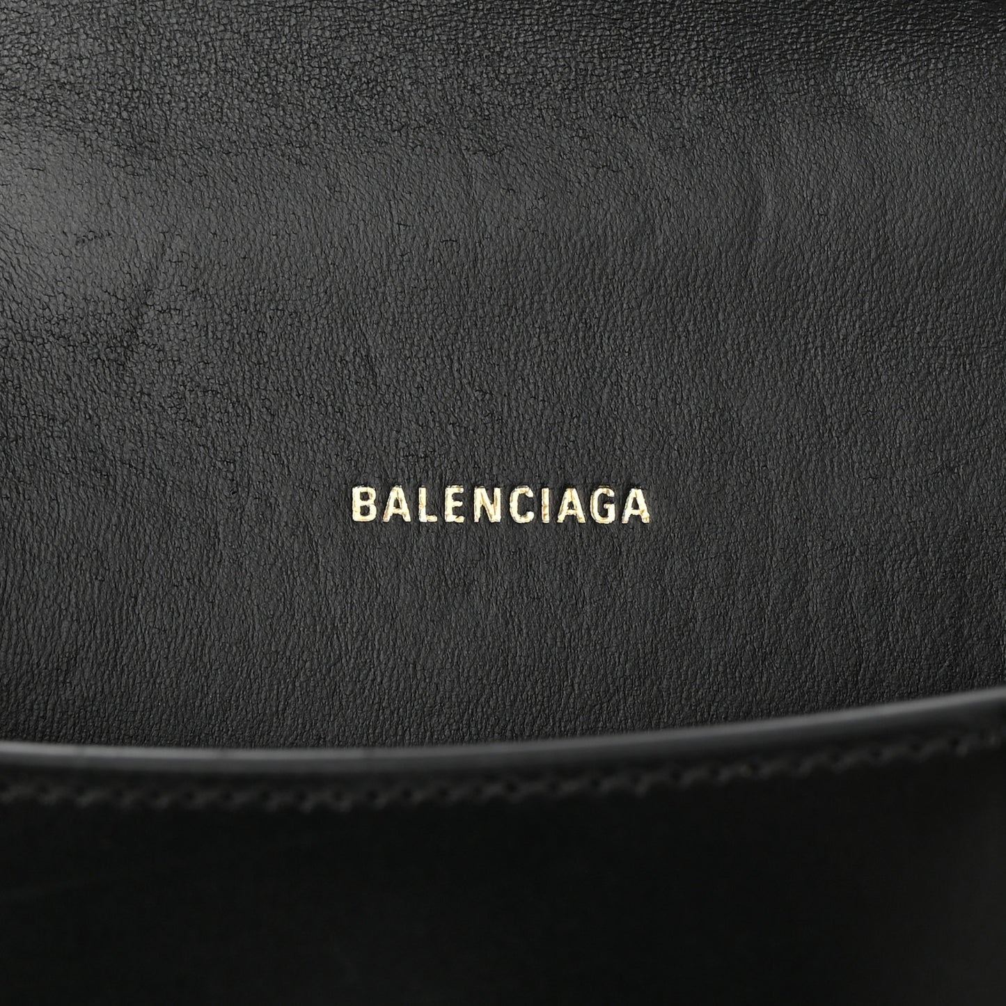 Shiny Box Calfskin Hourglass Top Handle Bag XS Black