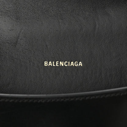 Balenciaga Shiny Box Calfskin Hourglass Top Handle Bag XS Black 6 of 11