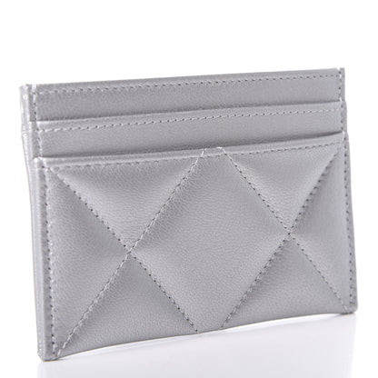 Chanel Metallic Goatskin Quilted 19 Card Holder Silver 3 of 8