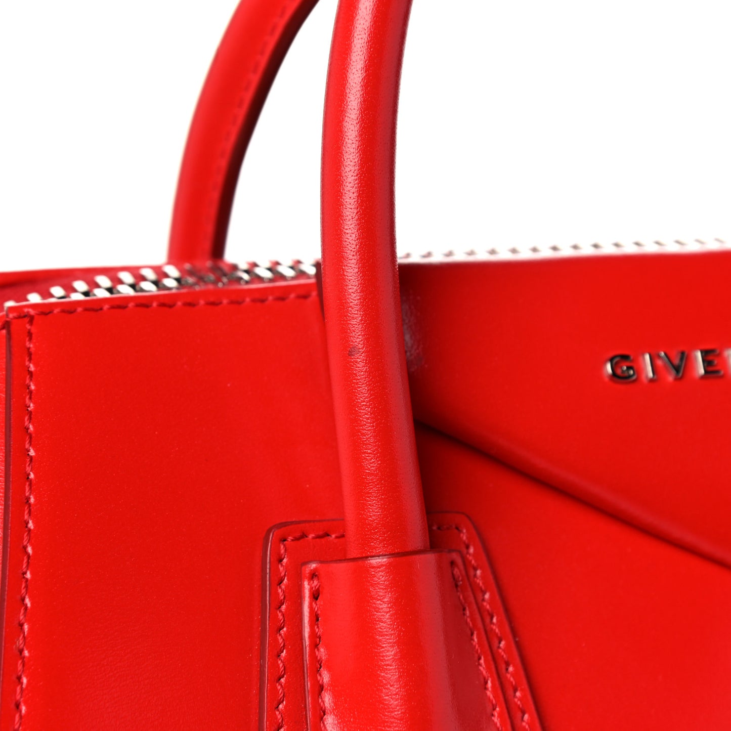 Shiny Lord Calfskin Small Antigona Medium Red