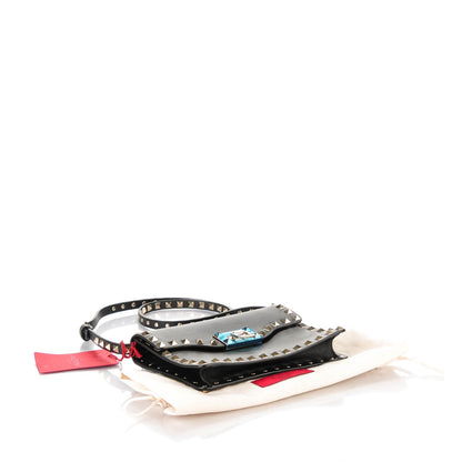 Valentino Garavani Vitello Rockstud Shoulder Flap Bag Black 4 of 6