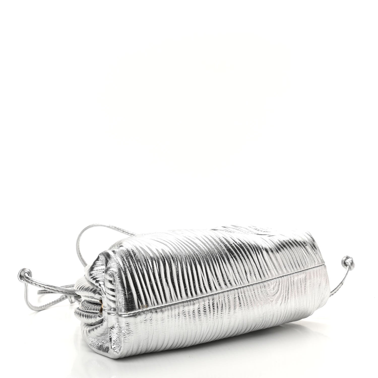 Bottega Veneta Metallic Bark Calfskin The Mini Pouch Silver 4 of 9