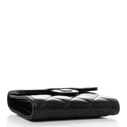 Chanel Lambskin Quilted Compact Flap Wallet So Black 3 of 6