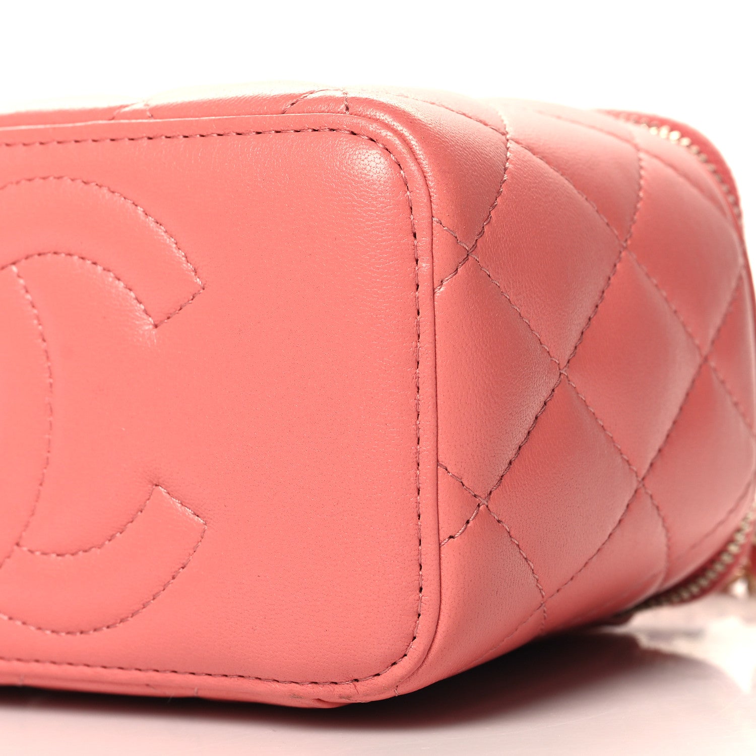 Chanel Lambskin Quilted Small Charming Top Handle Vanity Case With Chain Pink 11 of 12