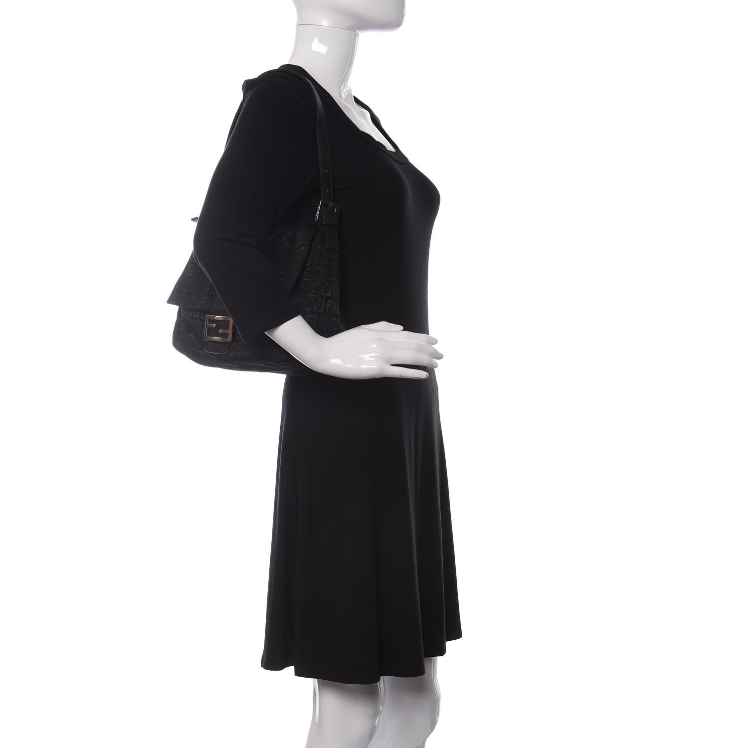 Fendi Zucchino Mama Baguette Black 2 of 8