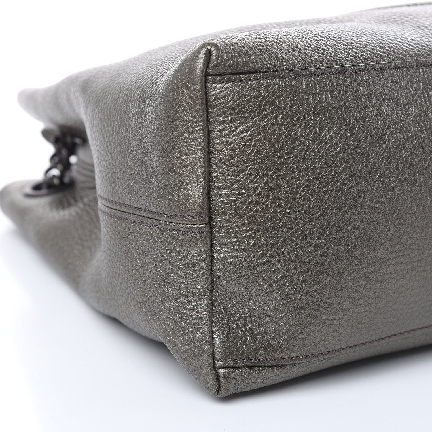 Gucci Metallic Pebbled Calfskin Medium Soho Chain Shoulder Bag Sasso 8 of 10