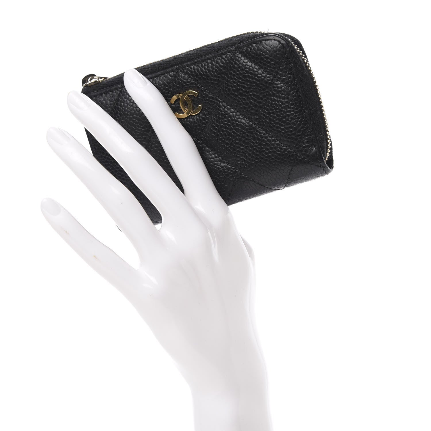 Chanel Caviar Quilted Zipped Key Holder Case Black 2 of 10