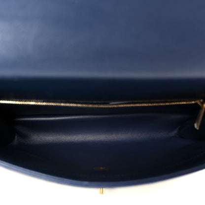 Chanel Lambskin Stitched Coco Luxe Medium Flap Blue 5 of 13