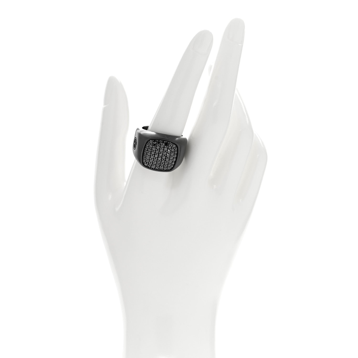 David Yurman Black Titanium Black Diamond Streamline Signet Ring 62 10 2 of 5