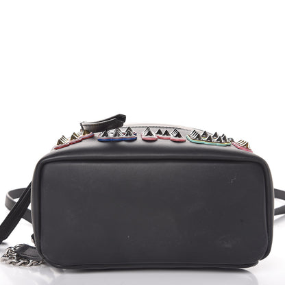 Fendi Vitello Century Fun Fair Metal Studded Mini Backpack Black Multicolor 11 of 19