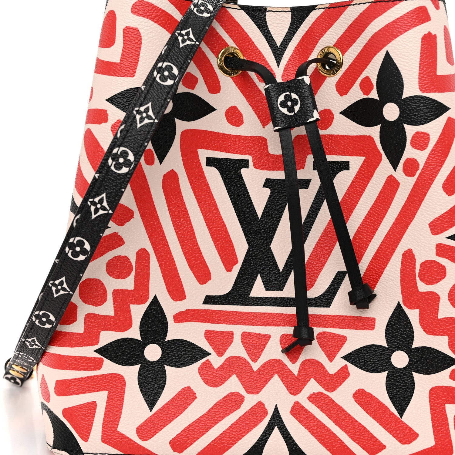 Louis Vuitton Monogram Giant Crafty NeoNoe MM Creme Rouge Black 7 of 9