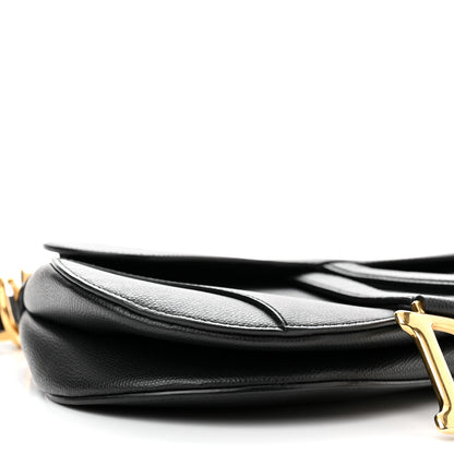 Christian Dior Grained Calfskin Saddle Bag Black 9 of 14