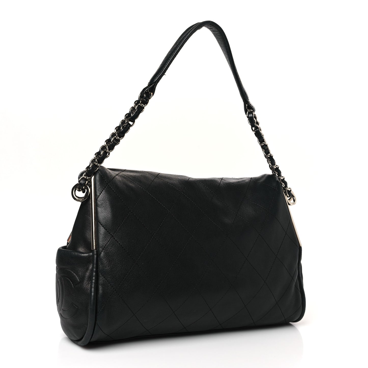 Lambskin Stitched Medium Ultimate Soft Tote Black