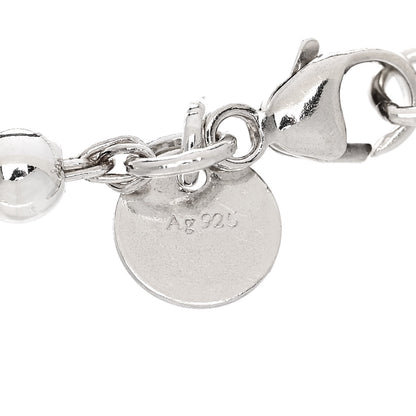 Tiffany Sterling Silver Enamel Diamond 4mm Return to Tiffany Heart Tag Bead Bracelet Blue 7 of 9