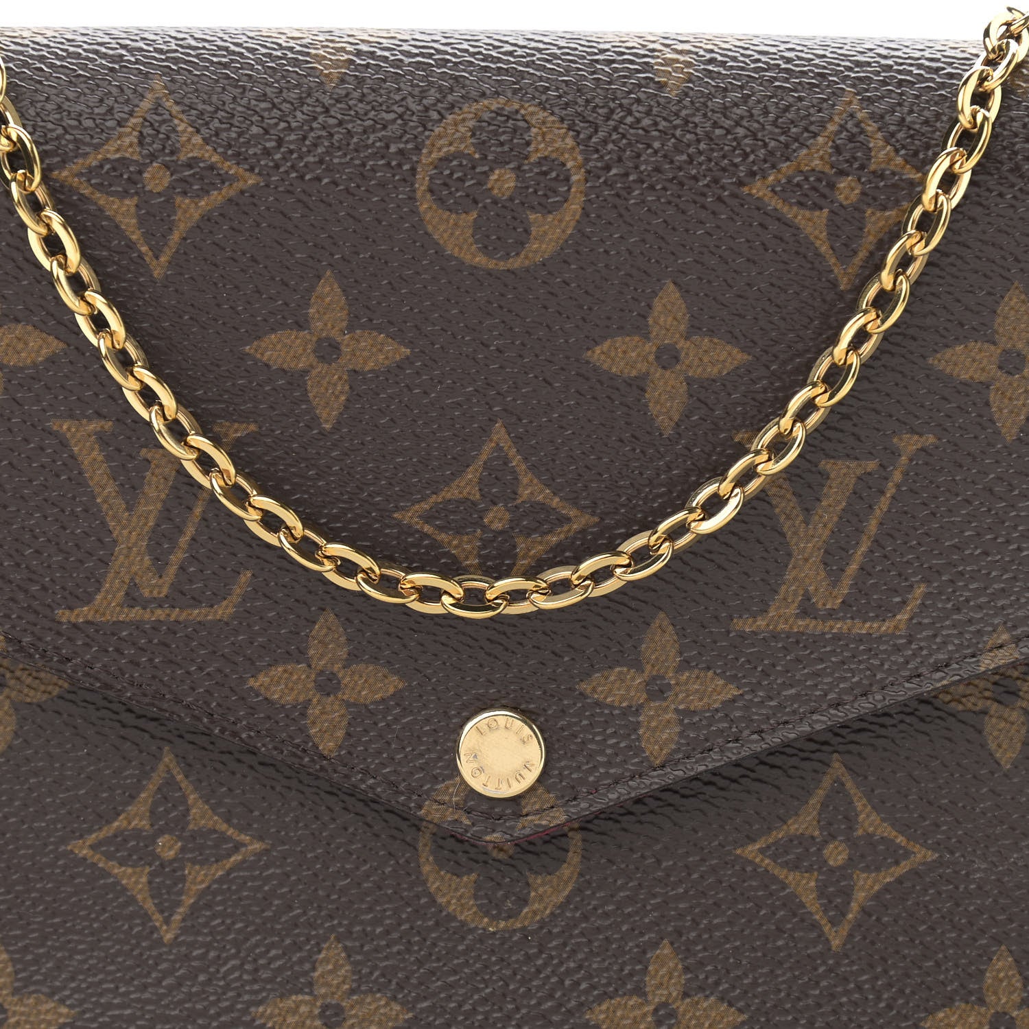Louis Vuitton Monogram Pochette Felicie Chain Wallet Fuchsia 9 of 14