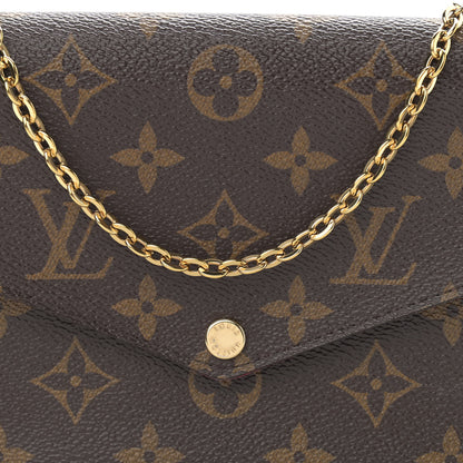 Louis Vuitton Monogram Pochette Felicie Chain Wallet Fuchsia 9 of 14