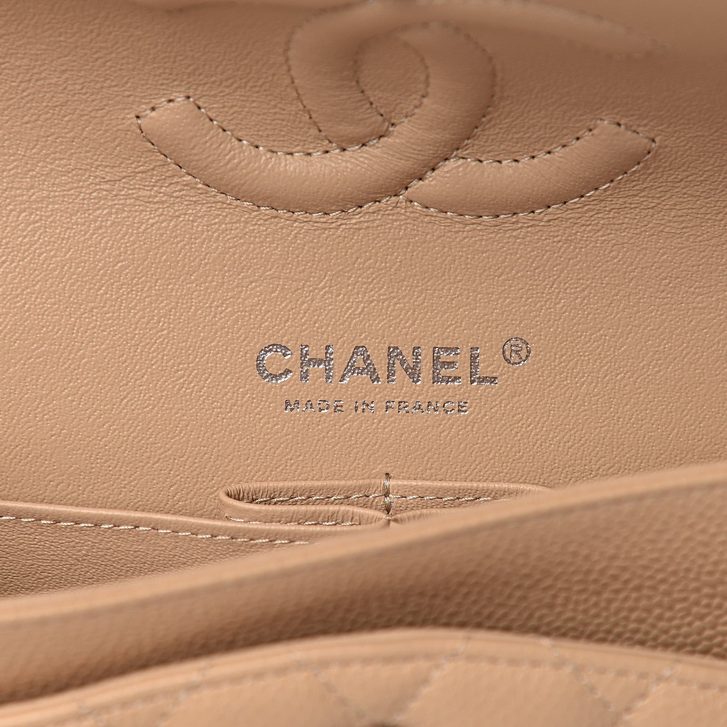 Chanel Caviar Quilted Medium Double Flap Beige 5 of 11