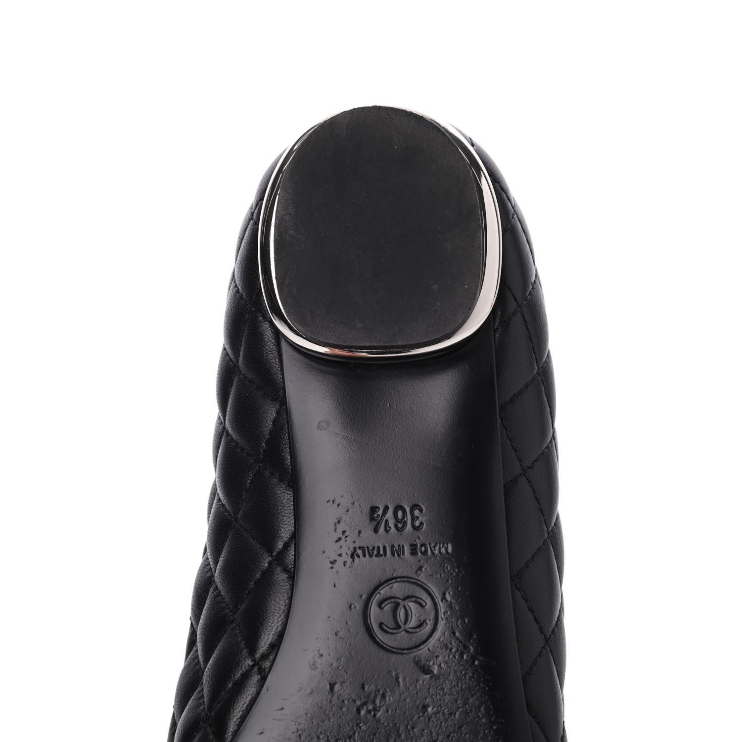 Chanel Lambskin Quilted CC Cap Toe Ballerina Flats 36.5 Black 10 of 18