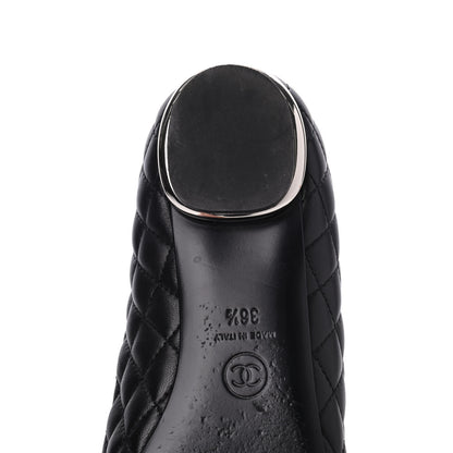 Chanel Lambskin Quilted CC Cap Toe Ballerina Flats 36.5 Black 10 of 18