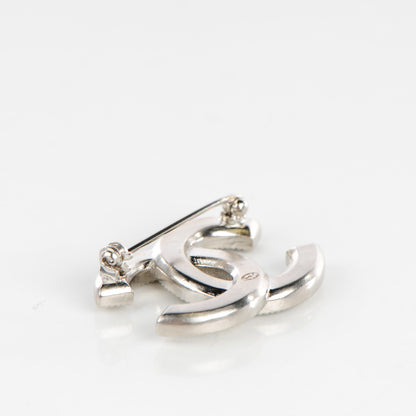 Chanel Crystal Baguette CC Brooch Grey Silver 3 of 5