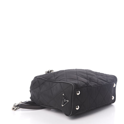 Prada Tessuto Nylon Saffiano Quilted Shoulder Bag Black 4 of 9