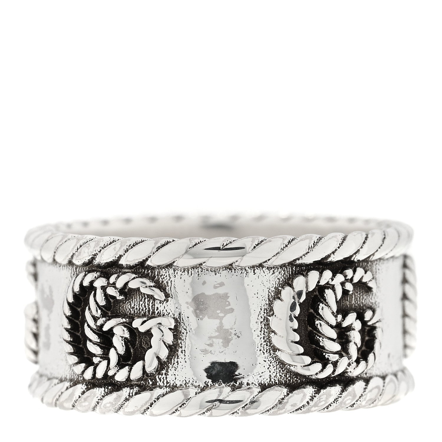 Gucci Sterling Silver Torchon GG Marmont Ring 53 6.25 3 of 4