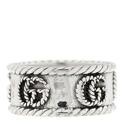 Gucci Sterling Silver Torchon GG Marmont Ring 53 6.25 3 of 4