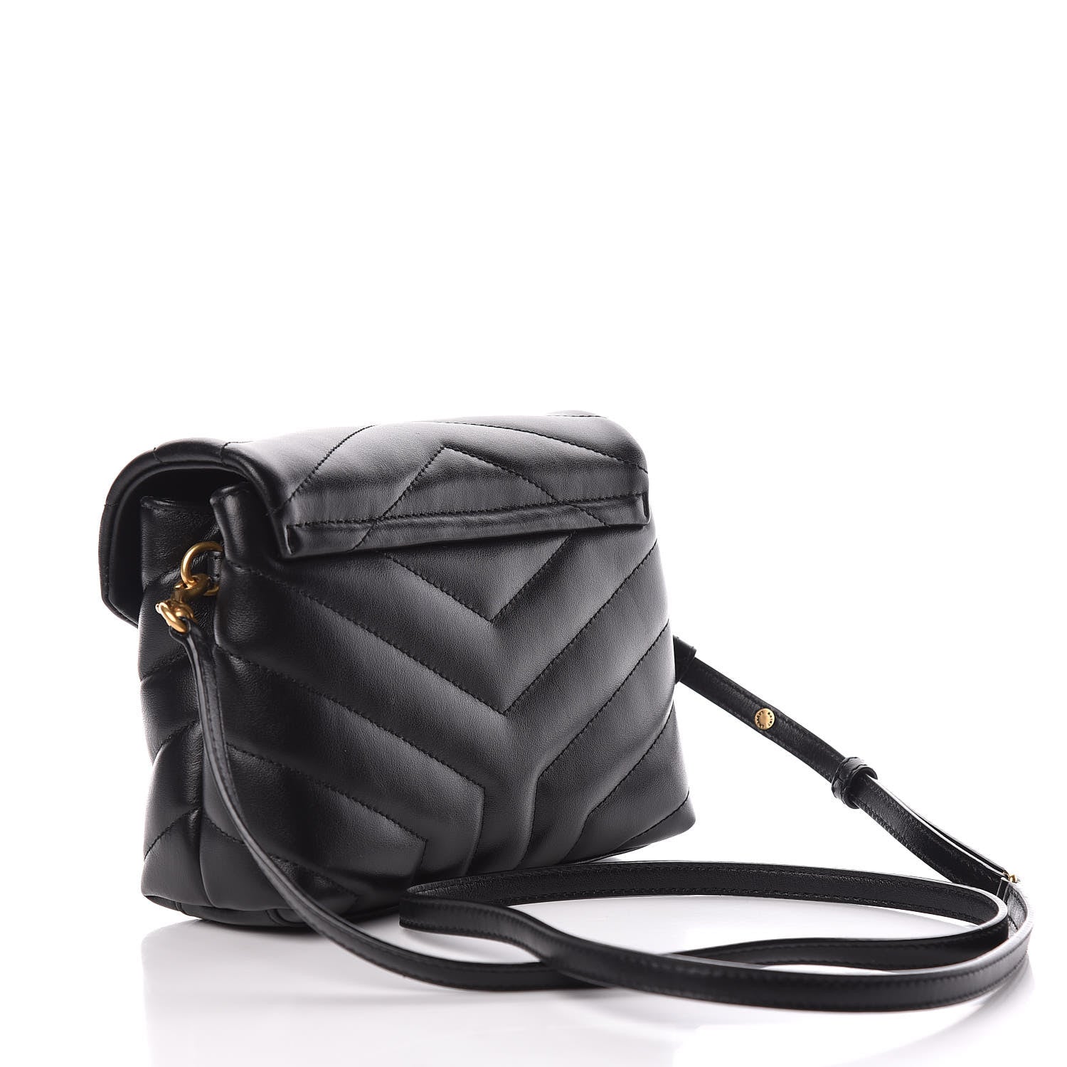 Saint Laurent Calfskin Y Quilted Monogram Toy Loulou Crossbody Bag Black 3 of 11